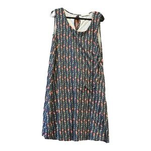 Jamie & Layla Plus navy & red floral polka dot sleeveless swing dress 2X. X